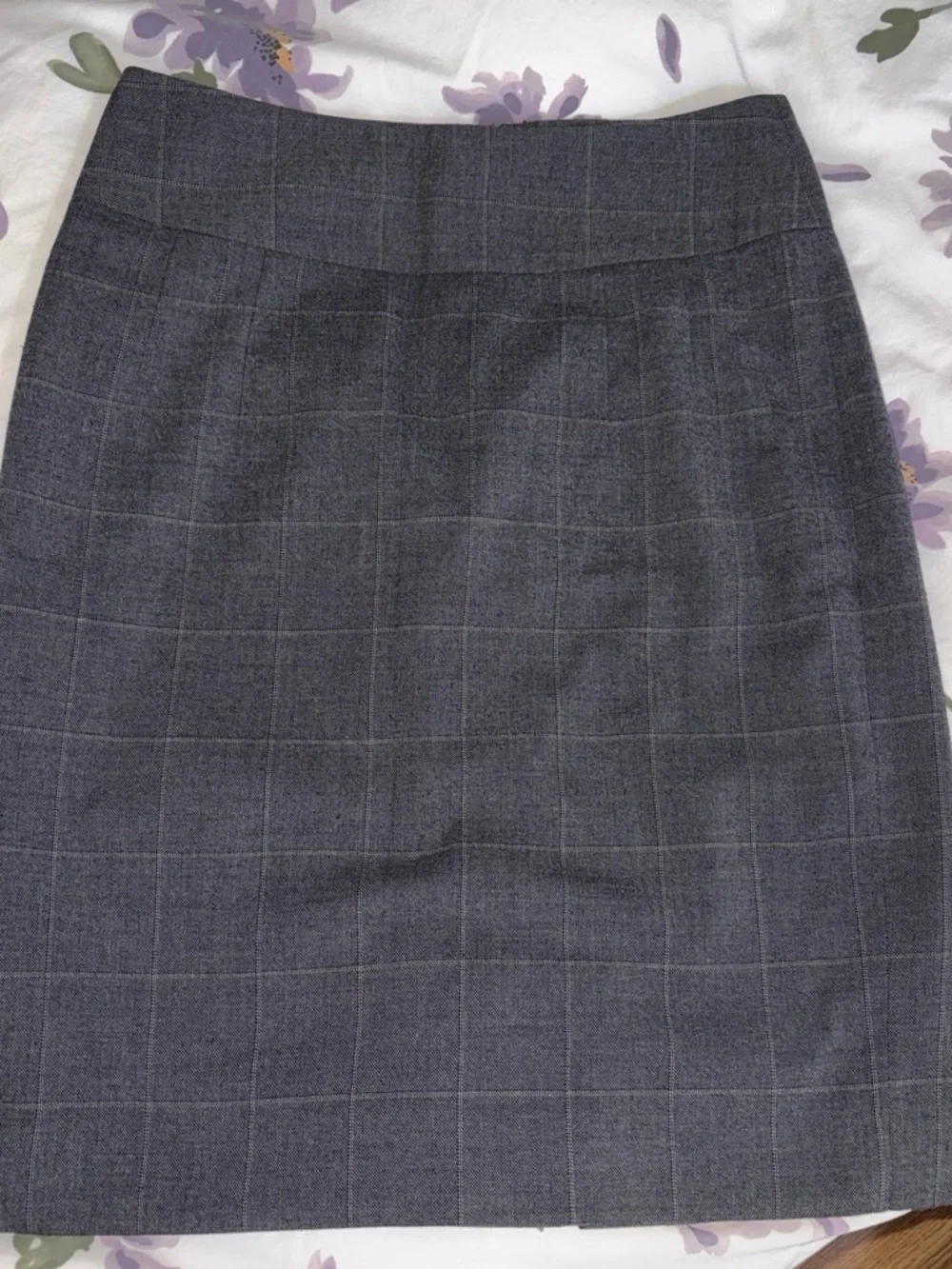 Banana Republic Gray Windowpane Pencil Skirt